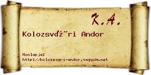 Kolozsvári Andor névjegykártya