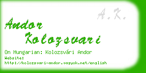 andor kolozsvari business card